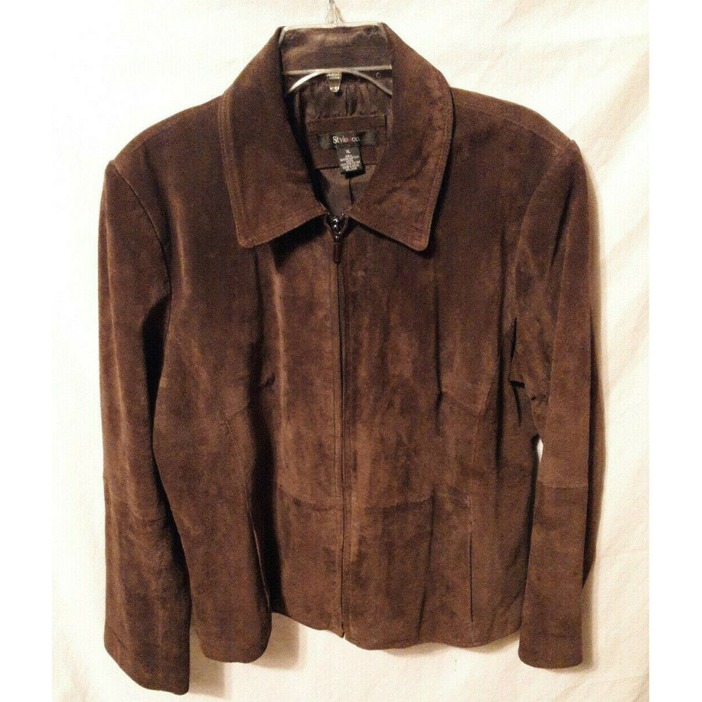 SOLD - Style & Co Jacket Ladies Suede XL Brown EUC